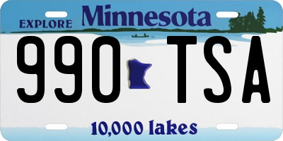 MN license plate 990TSA