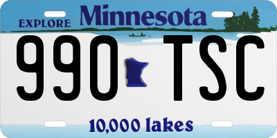 MN license plate 990TSC