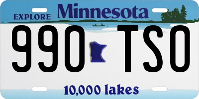 MN license plate 990TSO