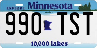 MN license plate 990TST