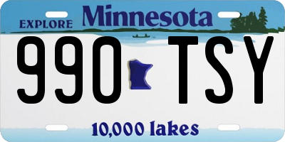 MN license plate 990TSY