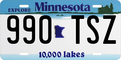 MN license plate 990TSZ