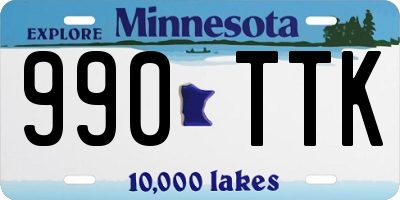 MN license plate 990TTK
