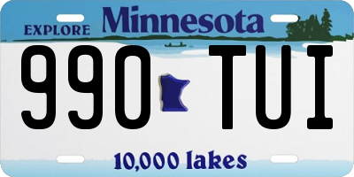 MN license plate 990TUI