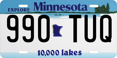 MN license plate 990TUQ