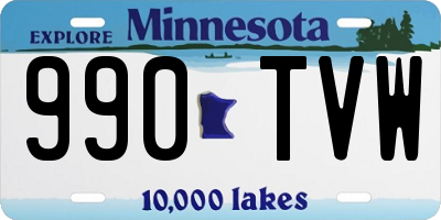 MN license plate 990TVW