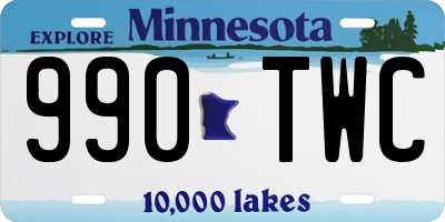 MN license plate 990TWC
