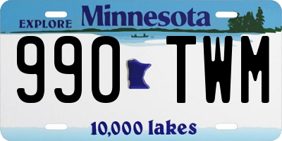 MN license plate 990TWM