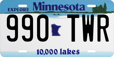 MN license plate 990TWR
