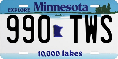 MN license plate 990TWS