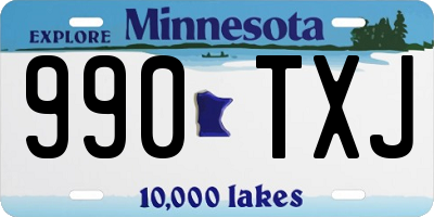 MN license plate 990TXJ