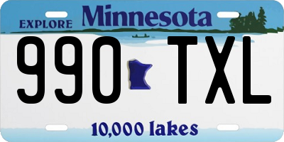 MN license plate 990TXL