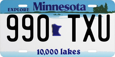 MN license plate 990TXU