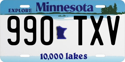 MN license plate 990TXV