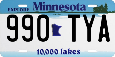 MN license plate 990TYA
