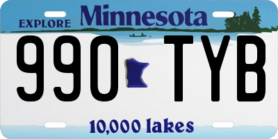 MN license plate 990TYB