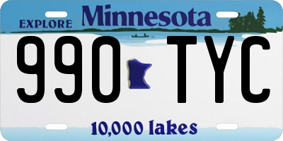 MN license plate 990TYC