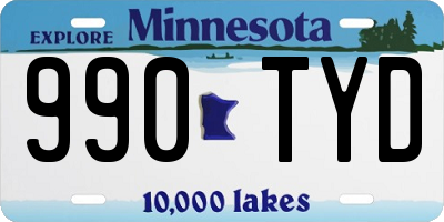 MN license plate 990TYD