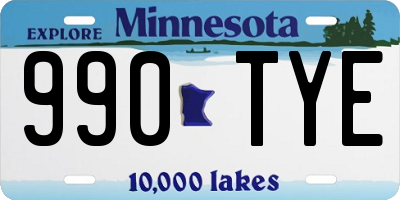 MN license plate 990TYE