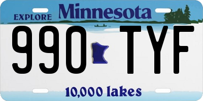 MN license plate 990TYF