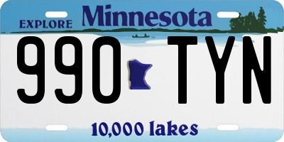 MN license plate 990TYN