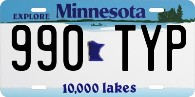 MN license plate 990TYP