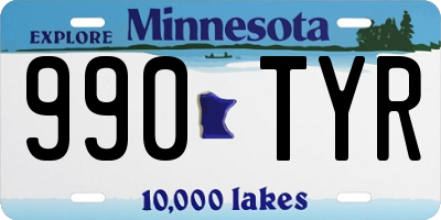 MN license plate 990TYR