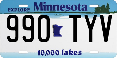 MN license plate 990TYV