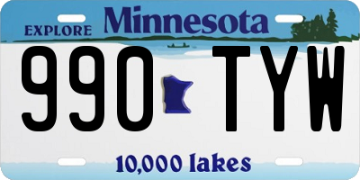 MN license plate 990TYW
