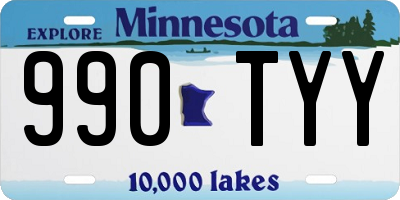 MN license plate 990TYY