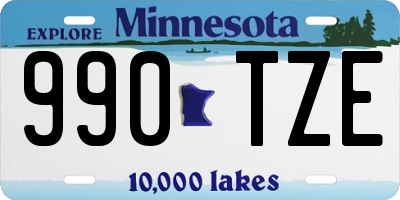 MN license plate 990TZE