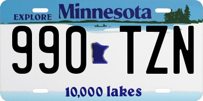 MN license plate 990TZN