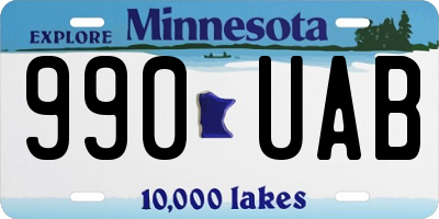 MN license plate 990UAB
