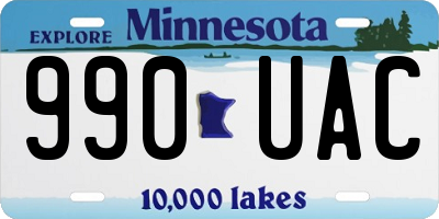 MN license plate 990UAC