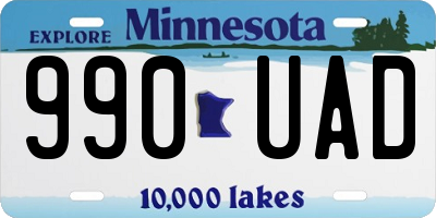 MN license plate 990UAD