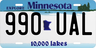 MN license plate 990UAL