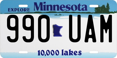 MN license plate 990UAM