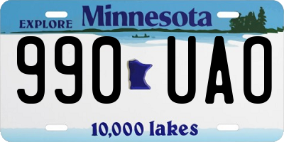 MN license plate 990UAO