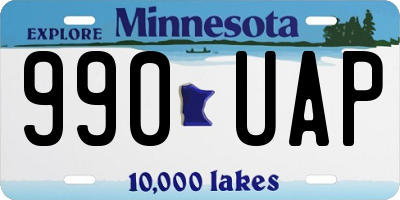 MN license plate 990UAP