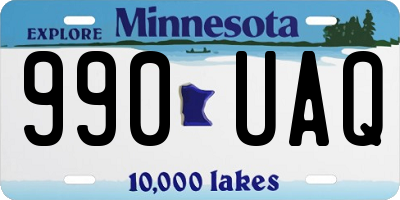 MN license plate 990UAQ