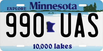 MN license plate 990UAS