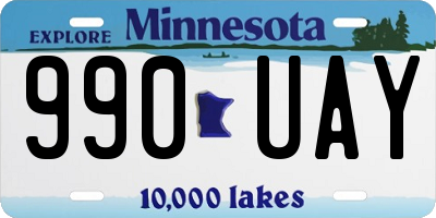 MN license plate 990UAY