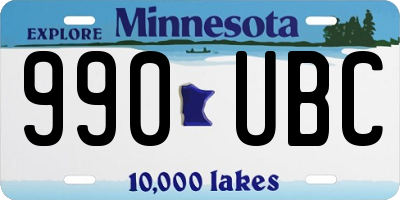 MN license plate 990UBC