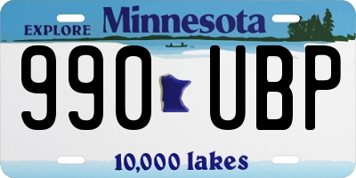 MN license plate 990UBP