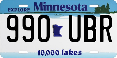 MN license plate 990UBR