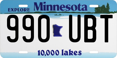 MN license plate 990UBT