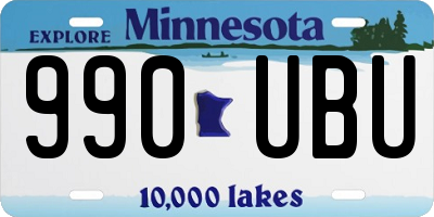 MN license plate 990UBU