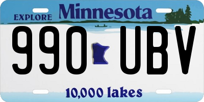 MN license plate 990UBV
