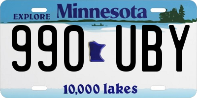 MN license plate 990UBY