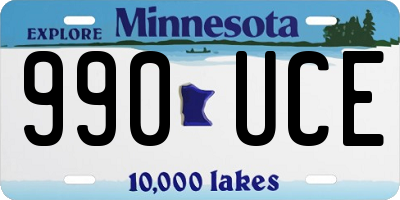 MN license plate 990UCE